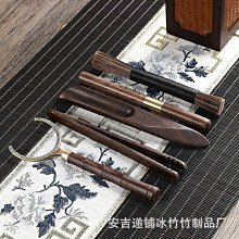 星星館香妃茶筒茶具六君子創意竹筆筒雕花斑竹茶道筒中式方形茶具配件aj
