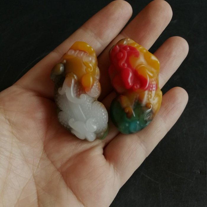 輝之友新疆和田玉七彩玉貔貅吊墜外蒙料七彩瑪瑙掛件玉石貔貅| Yahoo拍賣