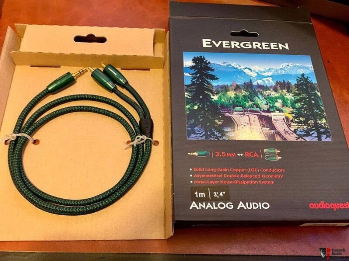 美國audioquest EVERGREEN 3.5mm耳機插頭-2RCA訊號線/1m。