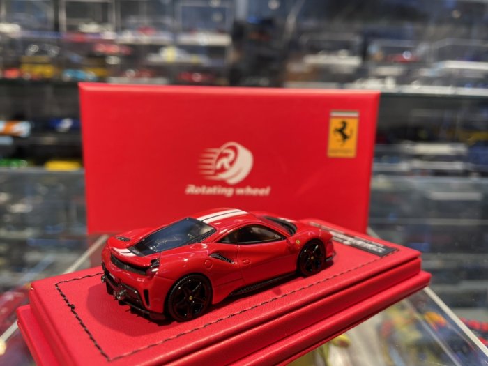 吉華@ 1/64 Rotating Wheel Ferrai 488 PISTA Volcanic red