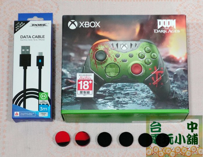 ◎台中電玩小舖~XBOX ONE 原廠無線控制器 特別版 無線手把 &電腦連接線 & 類比套*6 毀滅戰士 黑暗時代