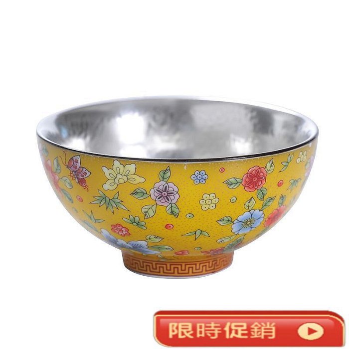 輕奢銀杯子999純銀個人專用主人銀茶杯品茗盞瓷鎏銀百花養生茶具| Yahoo拍賣