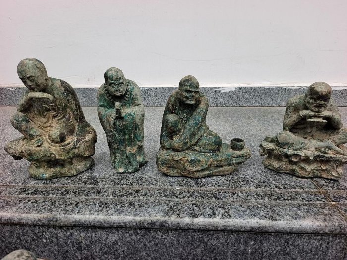 青銅器十八羅漢全如圖包漿老銹色入骨造型栩栩如生懂的來，標，私聊我