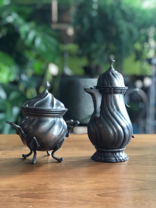 00895 煎茶道具 半錫 上錫 錫製茶壷 共箱/紫砂 鐵壷 湯