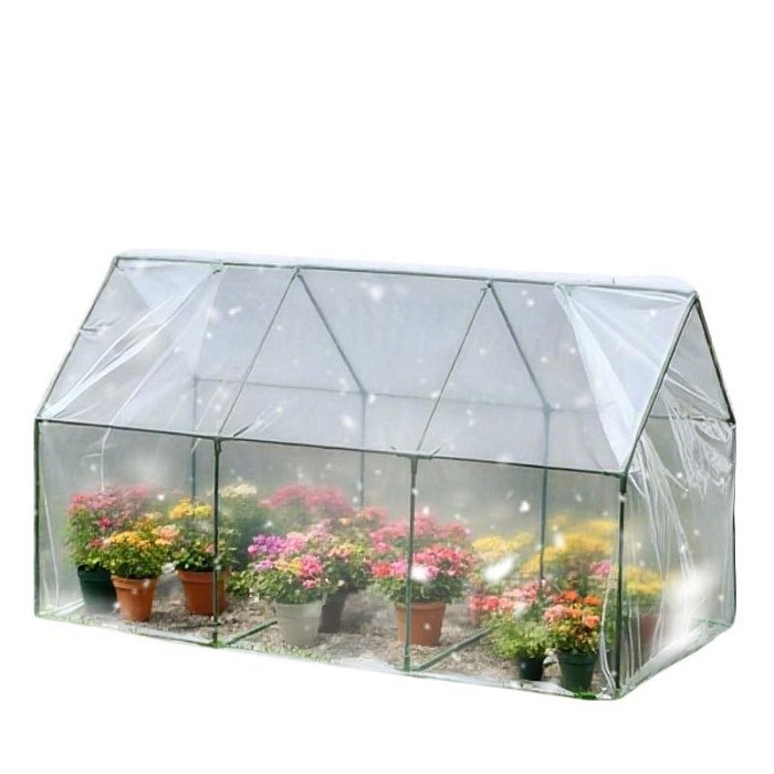 【珍愛頌】N350 套裝 尖頂保溫棚 小花棚 遮雨棚 花房 溫室暖房 花卉遮雨罩 蔬菜保溫 花卉保溫 防雨防凍 陽台種植