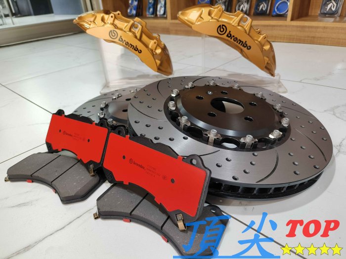 【頂尖】 全新 BREMBO ZL1 六活塞卡鉗 MG HS專用 全浮動碟盤+brembo紅皮+金屬油管+煞車油