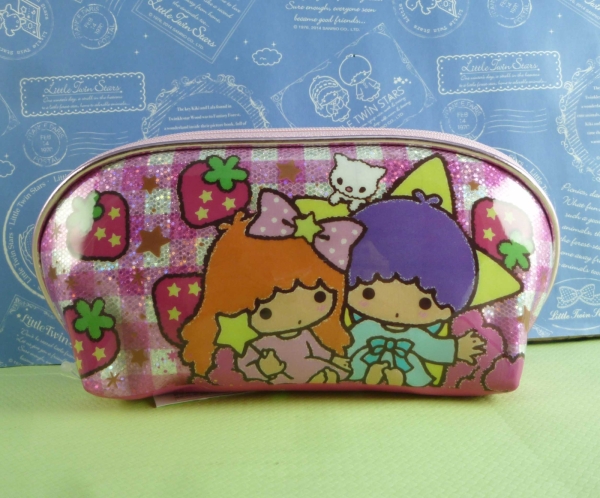 【震撼精品百貨】Little Twin Stars KiKi&LaLa 雙子星小天使~筆袋 亮片 粉