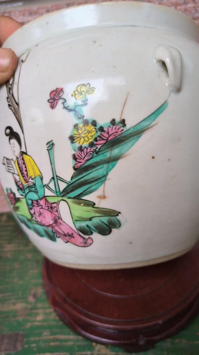 民國桃花美女粉彩瓷罐名家手繪民俗古玩收藏精品陶瓷舊物瓷器珍藏民國