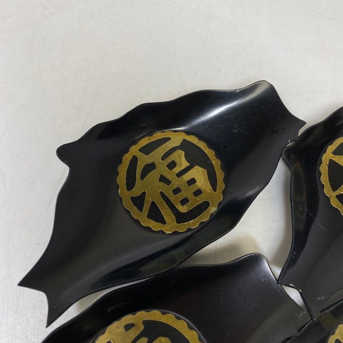 古美術 茶托 魚形 魚形茶托中國美術材質不明4客| Yahoo拍賣