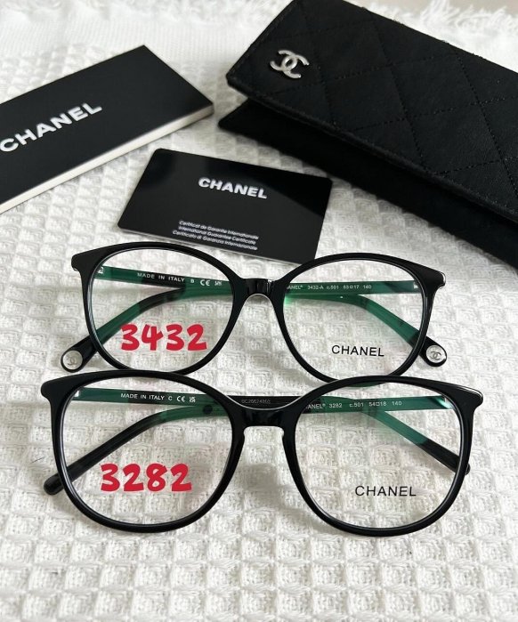 正品開模！全新香奈兒Chanel眼鏡，型號3282和3432，送禮包裝，跟專柜同款～  尺寸： - 3282：-【洛橋思•首飾商店】