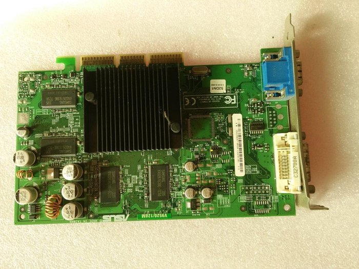 原裝ASUA華碩APG顯示卡 V9520 128M 52DN1 華碩AGP工業顯示卡