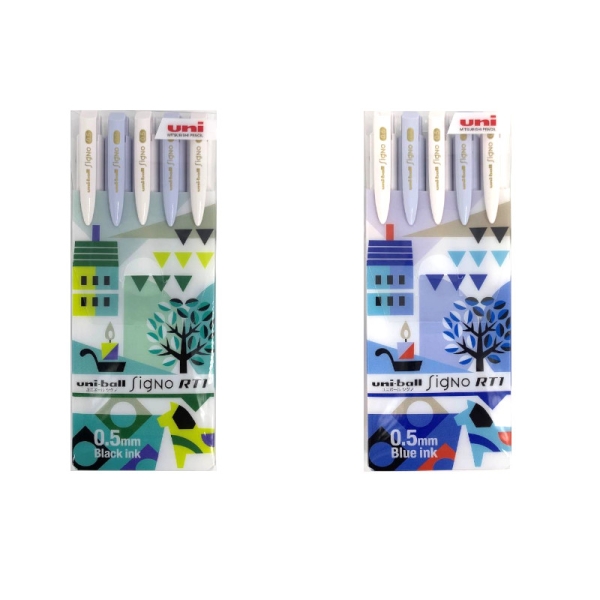 (限量)【有盒版】三菱 uni-ball one SINGO自動鋼珠筆(0.5mm)(UMN185NCK)動物拼接系列5入組-藍芯/黑芯