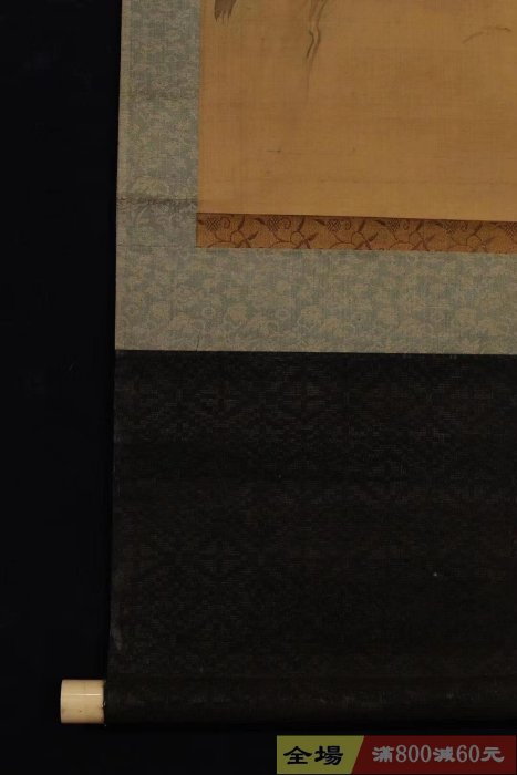 清代《海東青》掛軸無款佚名絹本錦裱骨軸品相完美畫工精道氣韻靜雅不怒