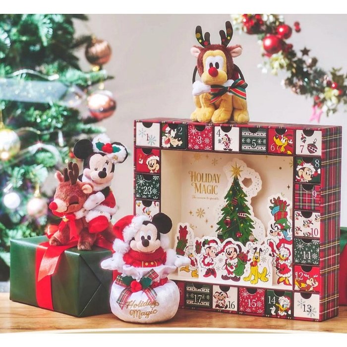 *日式雜貨館*日本迪士尼限定 2025聖誕節限定品 聖誕日曆 倒數聖誕日曆禮盒 聖誕掛簾 聖誕米奇玩偶 米奇聖誕樹造型盒