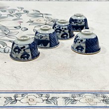 標價為單個價格，清代的青花小茶杯完整的舊藏古董古玩二手【聚福閣
