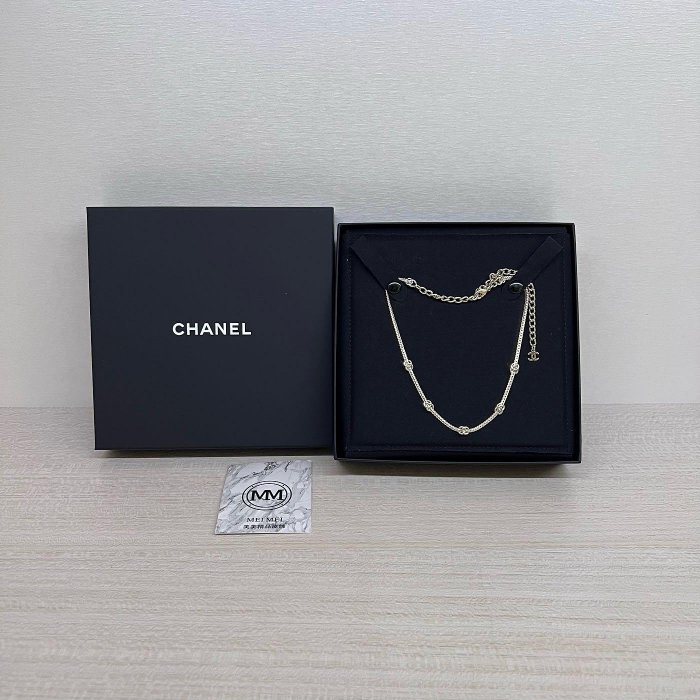 30年老店 現貨 限量 CHANEL 5花 蛇鏈 項鍊 淡金  ABE255