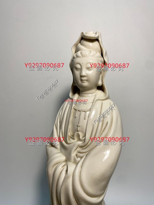 文革時期德化白瓷觀音，渡海觀音，抱壽觀音，開臉古典秀氣，衣紋層次