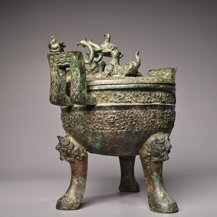 【 青銅器 牛尊 】　惣型鋳造　古代酒器 青銅器溫酒器獸頭尊工藝精湛器形款式精美重5800克高30厘米寬29厘米