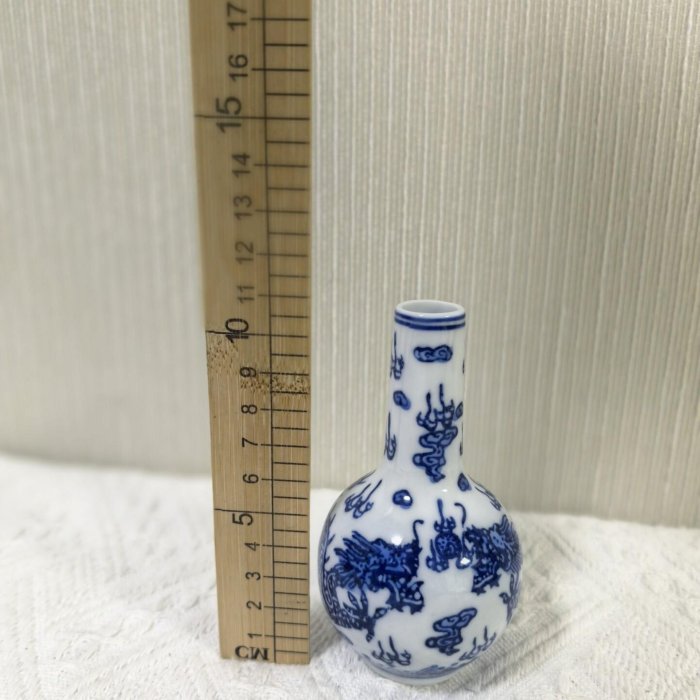 嚴選日本回流景德鎮釉下青花雙龍戲珠小壺與花瓶，全新品質如新，值得
