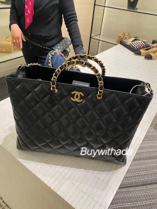 Chanel new 最新櫃上🆕 托特包 黑荔枝皮金釦 可接單
