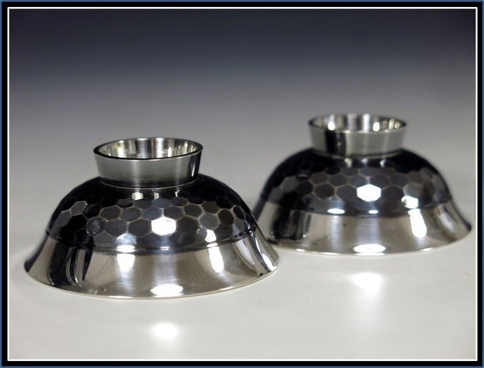 勇福堂》】日本純銀杯組－金工師河內光明製【純銀手工鎚打內鍍金茶（酒