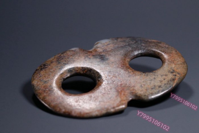 紅山文化玉器高古玉古董玉老玉雙連璧玉璧河磨玉籽料吊墜掛件送禮54.5