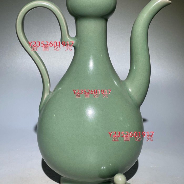 宋・古陶磁器・龍泉窯・梅子青釉・執壺・酒壺』極細工・東洋彫刻・骨董