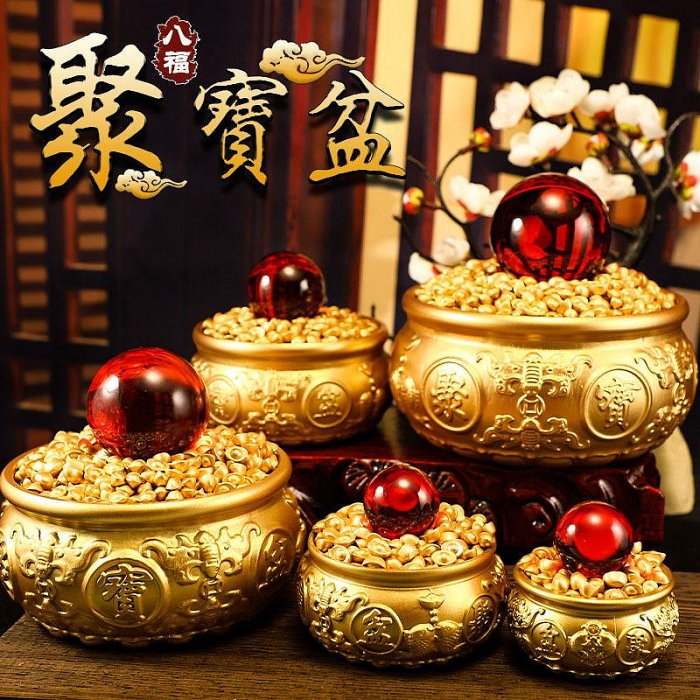 雙魚八福聚寶盆．純黃銅擺飾雙魚聚寶盆可裝滿元寶黃銅工藝品招財擺飾