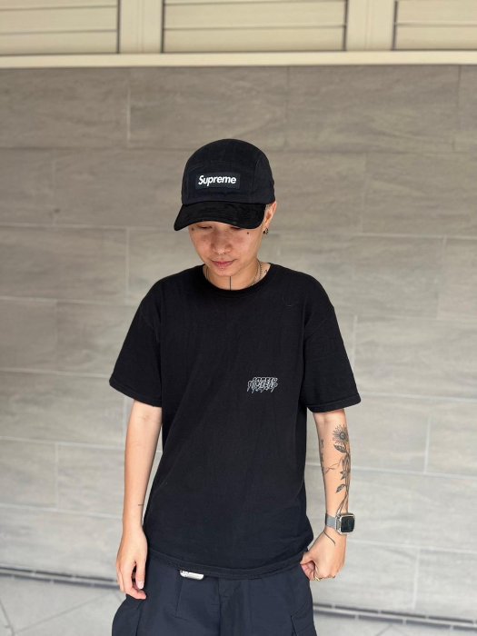 SUPREME 23SS SUEDE VISOR CAMP CAP 麂皮拼接黑色彎檐五分割帽