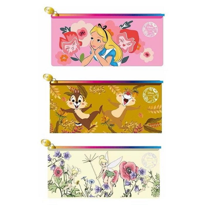 愛買物 迪士尼disney 奇妙仙子 愛麗絲 奇奇蒂蒂有質感皮革拉鍊包 化妝品小物收納 拉鏈袋 零錢包 多功能收納袋 生日禮物