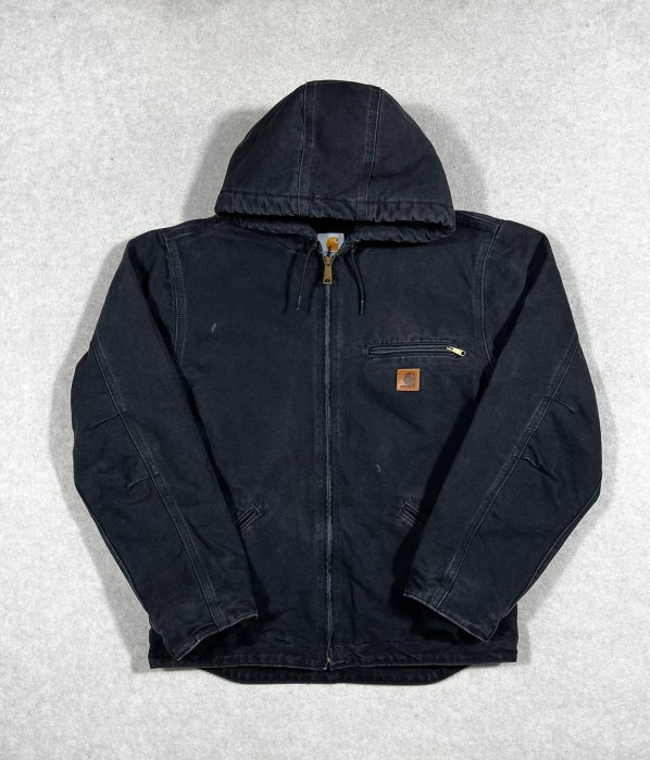 vintage carhartt j141 黑色主線夾克。c