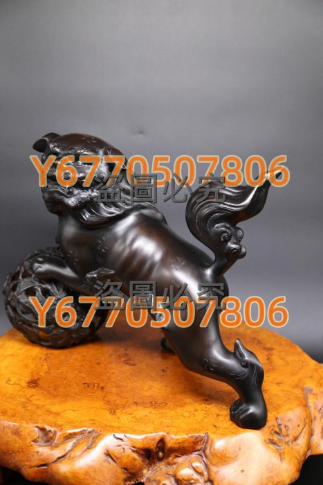 日本古董銅獅子擺件唐獅置物大型鑄銅獅子雕塑日本古美術作品唐銅制《玉