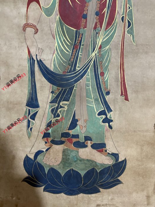 編號AK一164精品四尺帶書中堂畫張大千人物手繪之作實物攝—圖—物材質