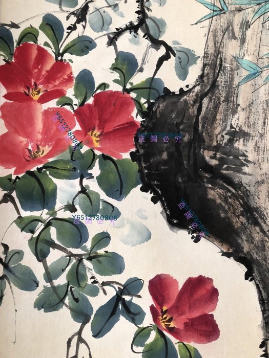 編號58【陸小曼】花鳥，純手繪四條屏，260一套裱好尺寸高x寬180*50cm