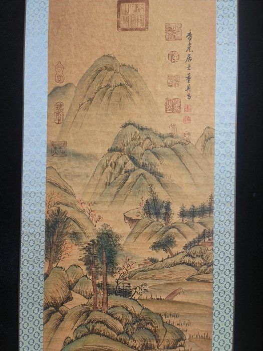 代號TZ487《董其昌山水》三尺中堂手繪作品畫心材質：宣紙裝裱尺寸：長