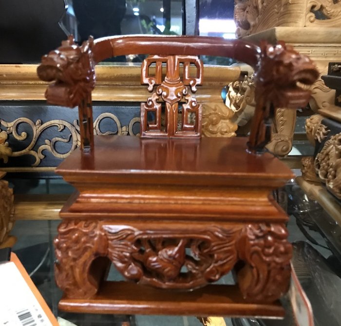 靜福緣】精品實木雕刻『3寸6神尊用龍椅(座面高7.5cm)』3寸6神尊用實木
