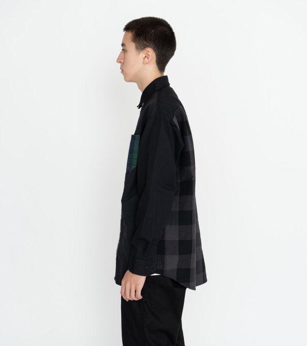 トップス NORTH FACE PURPLE LABEL Patchwork Shirt NT3209N THE NORTH FACE PURPLE LABEL Patchwork H/S Shirt ザ