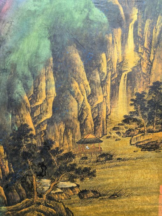 LH44 張大千， 金潛紙潑彩，畫心尺寸65.2X135厘米| Yahoo拍賣