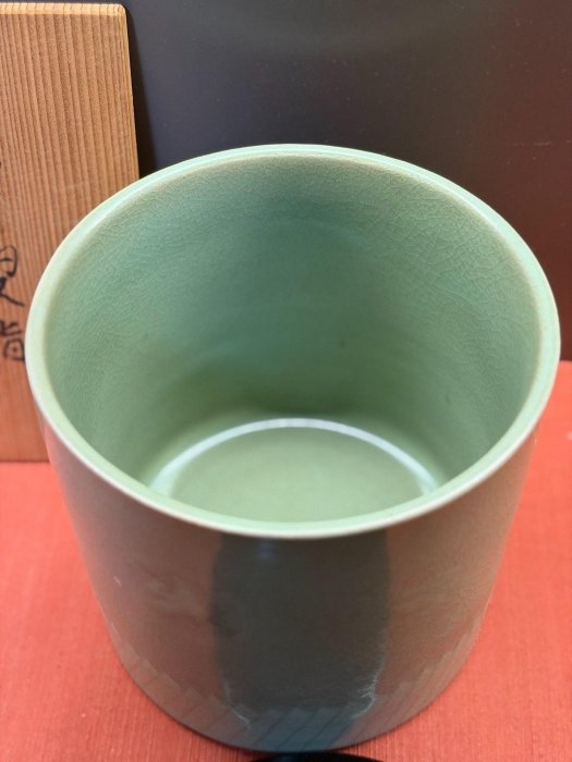 高麗青瓷水指附原共箱全品無瑕典雅茶具茶席擺件收藏品日本茶道韓國工藝