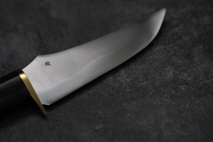 秋友義彦鍛造所🔪白二鋼甲伏造(本燒) 富士小刀(雙面刃) 15cm🔪 | Yahoo拍賣