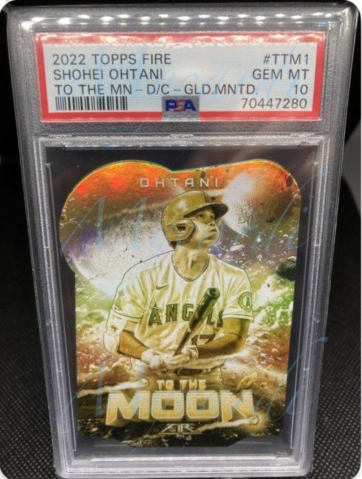 MLB 2022 Topps Fire Shohei Ohtani To The Moon Die Cut Gold Minted