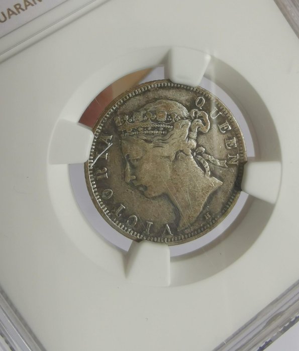 1890年香港貳毫銀幣H版NGC CVF 35分， ??完美好收藏嚴選1890 2cent H版