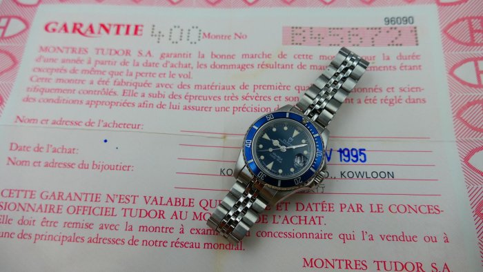 【美好時光】罕見藍面藍圈膏藥面有保單ROLEX龍頭底蓋Tudor 96090 lady sub經典迷你小水鬼ROLEX服務中心小姐標配^^