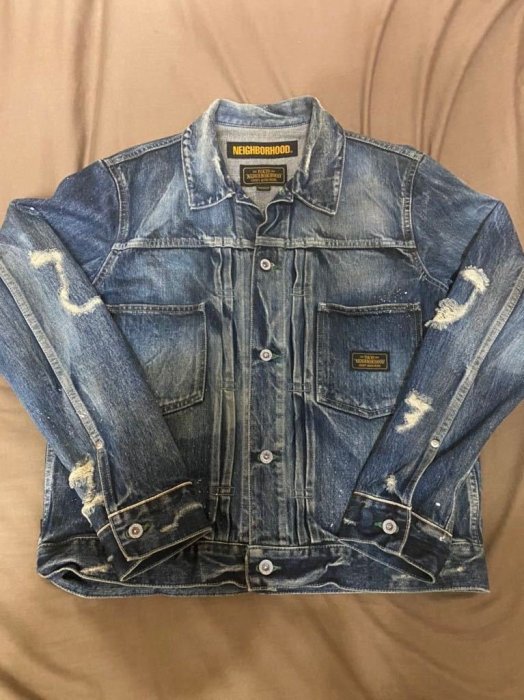Neighborhood savage stockman jacket 19ss 刷色破壞牛仔外套單寧夾克