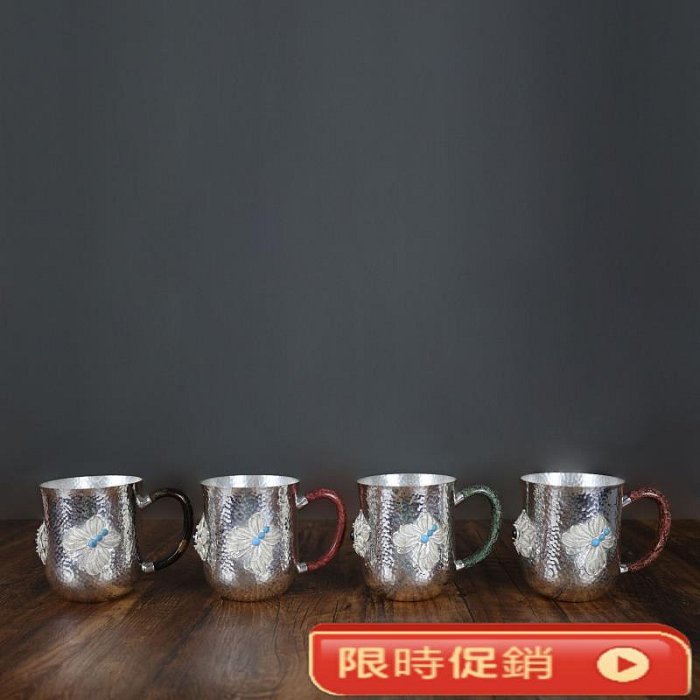 銀杯純手工一張打純銀馬克杯花絲鑲嵌寶石馬克杯大漆純銀999水杯| Yahoo拍賣
