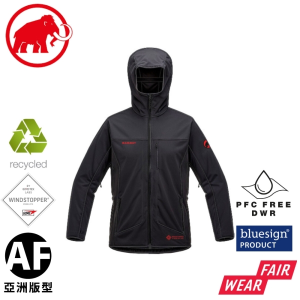【MAMMUT 長毛象 女 Ultimate VIII AF 軟殼連帽外套 25週年限定經典款《黑》】1011-02900