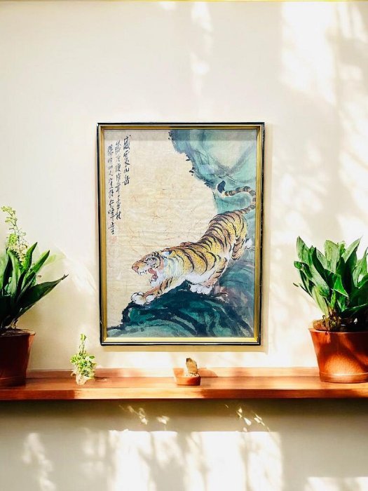 猛虎 虎嘯山林 掛軸 3081-猛虎图Tiger painting - Jade Art Auction - Antique and