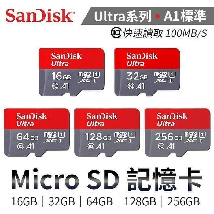 SanDisk 256G 128G 64G 高速記憶卡 監視器 行車記錄儀 MicroSD TF卡
