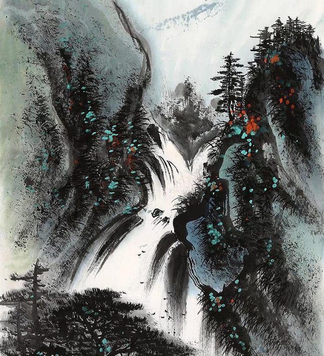 廣東嶺南畫派黎雄才山水字畫| Yahoo拍賣