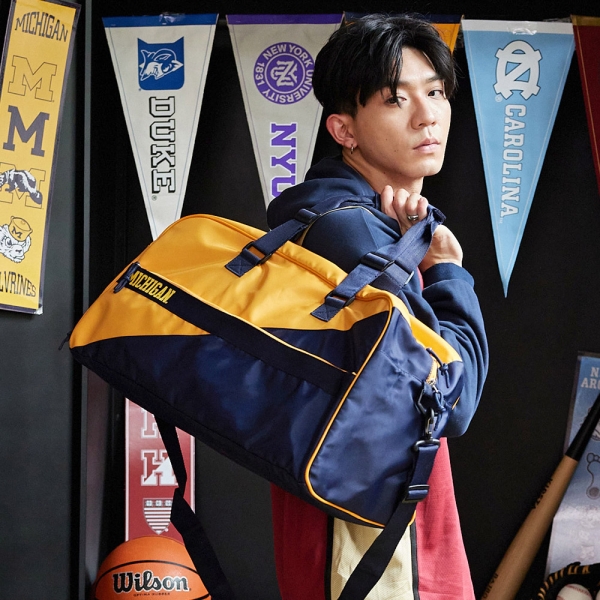NCAA 旅行包 密西根大學 深藍黃 手提包 包包 7255578160